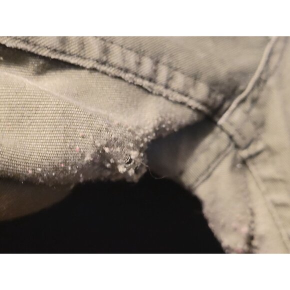 Vintage Green Utility Trouser US Navy Uniform Pants 32x33 Name Tape Worn Spots - Picture 4 of 8